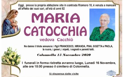 Lutto Catocchia Maria