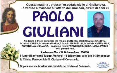 Lutto Giuliani Paolo