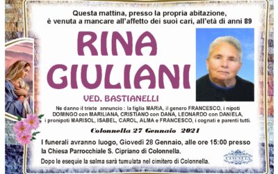 Lutto Giuliani Rina