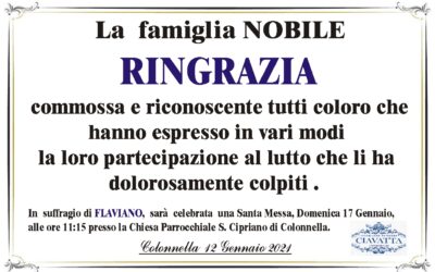 Ringraziamento della famiglia Nobile