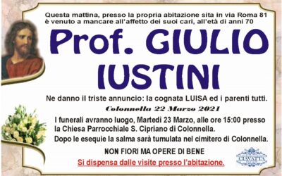 Lutto Prof. Giulio Iustini