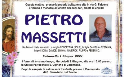 Lutto Massetti Pietro