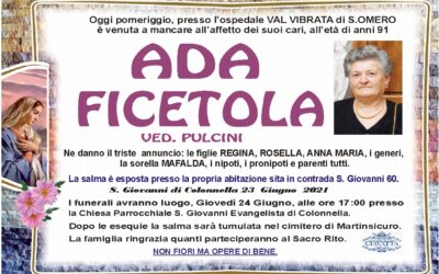 Lutto Ficetola Ada