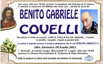 Lutto Covelli Benito Gabriele
