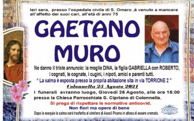 Lutto Muro Gaetano
