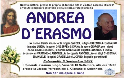 Lutto D’Erasmo Andrea