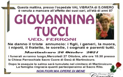 Lutto Tucci Giovannina