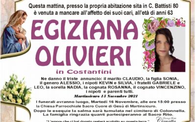 Lutto Oliveri Egiziana in Costantini