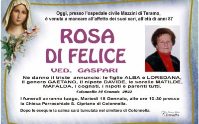 Lutto Di Felice Rosa ved. Gaspari