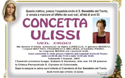 Lutto Ulissi Concetta ved. Croci