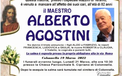 Lutto Agostini Alberto ( il maestro )