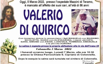 Lutto di Quirico Valerio