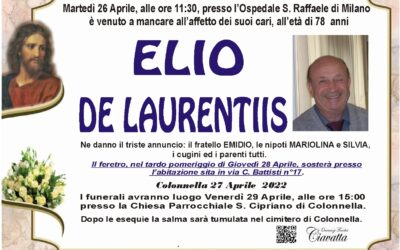 Lutto De Laurentiis Elio
