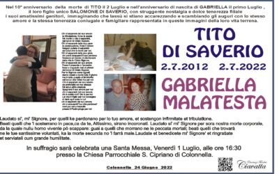 10° Anniversario Di Saverio Tito
