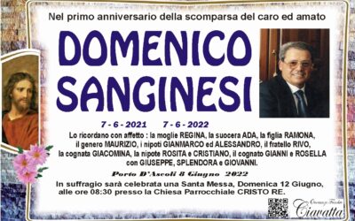 1° ANNIVERSARIO SANGINESI DOMENICO
