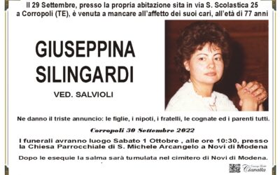 Lutto Silingardi Giuseppina