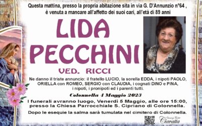 Lutto Pecchini Lida ved. Ricci