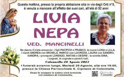 Lutto Nepa Livia ved. Mancinelli