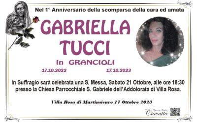 1° Anniversario Tucci Gabriella in Grancioli