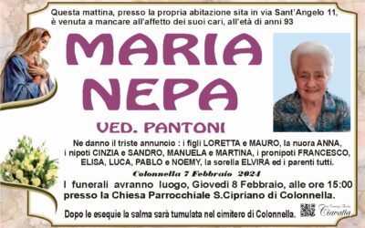 Lutto Nepa Maria ved. Pantoni