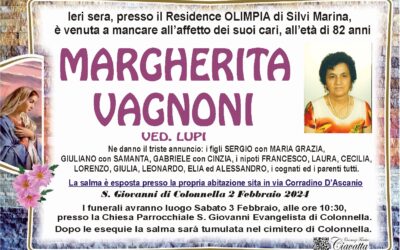 Lutto Vagnoni Margherita ved. Lupi