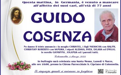 Lutto Cosenza Guido