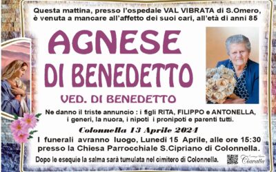LUTTO DI BENEDETTO AGNESE ved. DI BENEDETTO