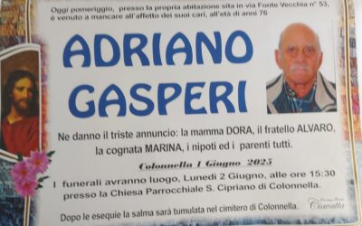 Lutto Gasperi Adriano
