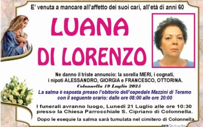 Lutto Di Lorenzo Luana